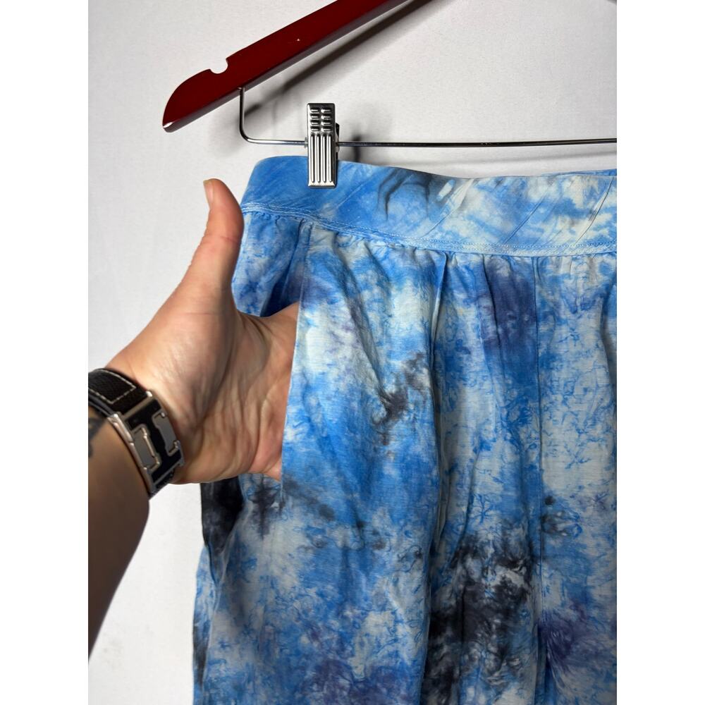 Raquel Allegra Blue white Tie-Dye Easy Lounge Pants sz 0 US XS - Picture 3 of 9